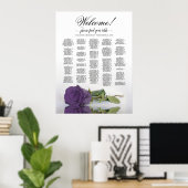 Welkom! Amethyst Roze Alfabetische Zitplaatskaart Poster (Thuiskantoor)