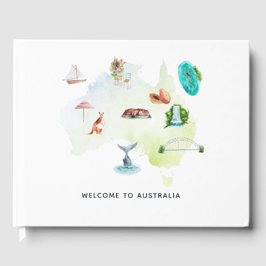 Welkom Australië Map Gastenboek (Voorkant)