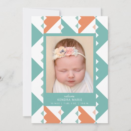 WELKOM BABY | Aankondiging moderne vorm geboorte (Voorkant)