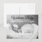 Welkom Baby Aankondigingskaart (Voorkant / Achterkant)