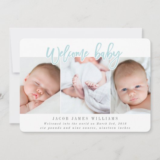 WELKOM BABY-BLUE AANKONDIGING (Voorkant)