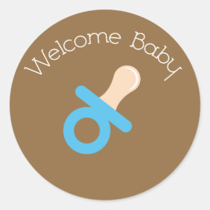 Welkom Baby Blue Fopspeen Sticker