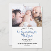 Welkom Baby Boy Fotoaankondiging Kaart (Voorkant)
