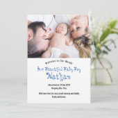 Welkom Baby Boy Fotoaankondiging Kaart (Staand voorkant)