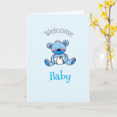 Welkom Baby Boy (gepersonaliseerde) kaart (Gele Bloem)