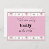 Welkom baby briefkaart (Voorkant / Achterkant)