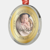 Welkom Baby Foto Geboortestatistieken Keepsake Metalen Ornament (Links)