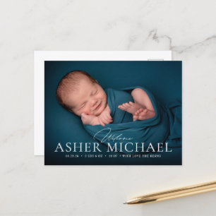 Welkom Baby geboortefoto Briefkaart