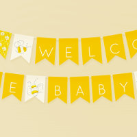 Welkom Baby Gele Waterverf Bumble bijen