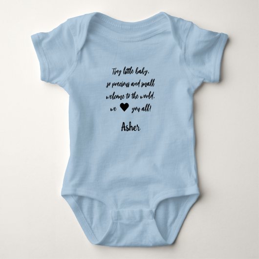 Welkom Baby, Gepersonaliseerd met rijm, Romper (Voorkant)
