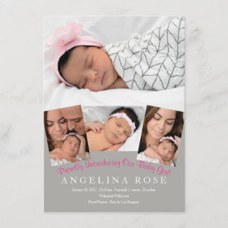 Welkom Baby Girl Aankondiging