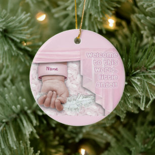 Welkom, Baby Girl (aanpasbaar) Keramisch Ornament