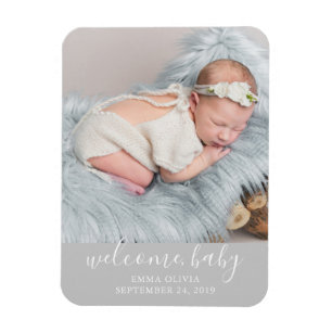 Welkom, Baby Gray Birth Announement Foto Magneet