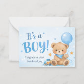 Welkom Baby Jongen – Een Bundeltje Vol Geluk Notitiekaartje (Voorkant)