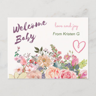Welkom Baby Kaart voor Baby Gift