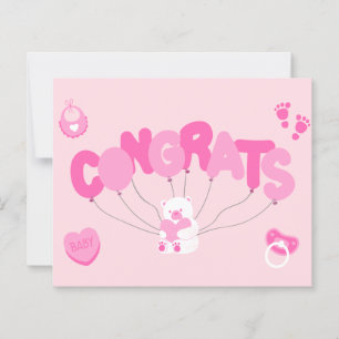 Welkom Baby Meisje - Congrats Kaart