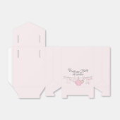 Welkom Baby Meisje Douche in Grijs en Roze Bedankdoosjes (Uitgevouwen)