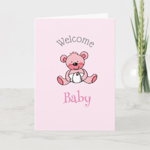 Welkom baby meisje (gepersonaliseerde) kaart