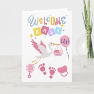 Welkom Baby Meisje Kaart