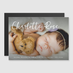 Welkom Baby meisje Modern Custom Photo Stats