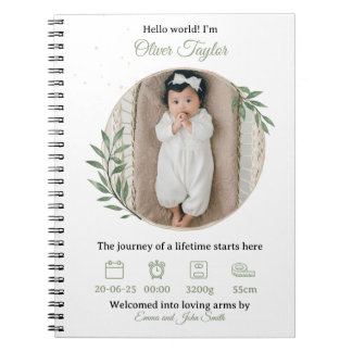 Welkom Baby Notitieboek – Aangepaste details