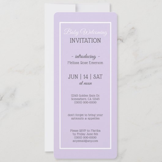 Welkom Baby/ontmoet de Baby/Fotouitnodiging (Achterkant)