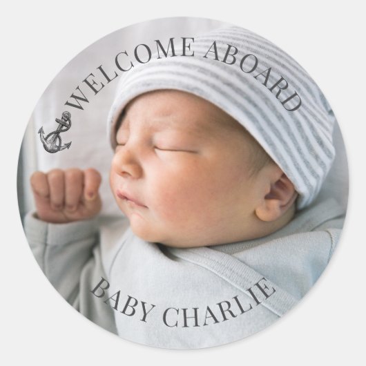 Welkom Baby Photo Envelope Seal Ronde Sticker (Voorkant)