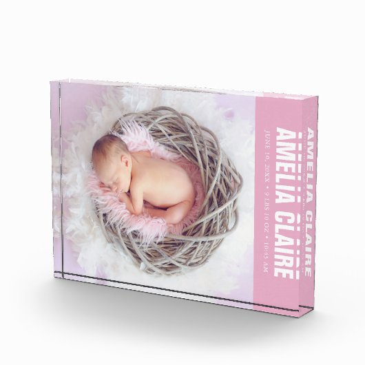 Welkom Baby Pink Fotoblokken (Rechts)