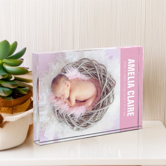 Welkom Baby Pink Fotoblokken