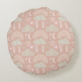 Welkom Baby Pink Rond Kussen (Achterkant)