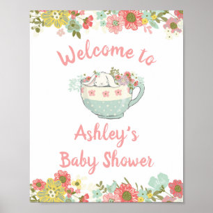 Welkom baby shower Bunny Poster