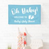 Welkom Baby shower Oh Baby Blue Spandoek (Insitu)