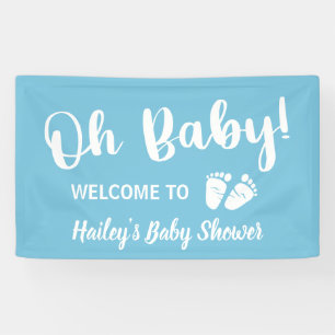 Welkom Baby shower Oh Baby Blue Spandoek
