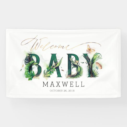 Welkom Baby shower Spandoek (Horizontaal)