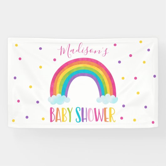 Welkom Baby shower voor heldere regenboog Spandoek (Horizontaal)