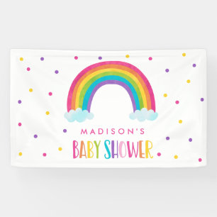 Welkom Baby shower voor heldere regenboog Spandoek