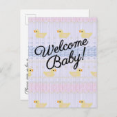 Welkom Baby Uitnodiging Briefkaart (Voorkant / Achterkant)