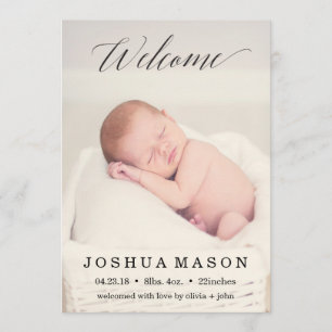 Welkom Baby Verjaardagsaankondiging Aankondiging