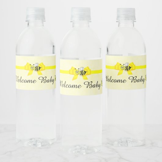 Welkom Baby Yellow Bumblebee Water Labels Waterfles Etiket (Flessen)