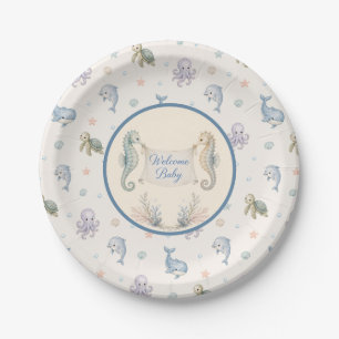 Welkom Baby Zeepaardjes voor Baby Shower Papieren Bordje