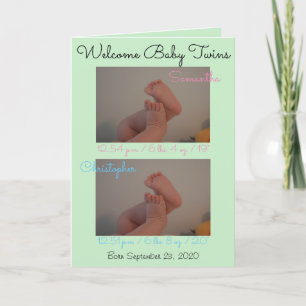 Welkom, baby's, kind Twins Birth Stats Kaart