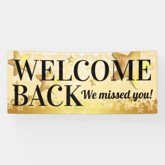 Welkom back-klant of heropening van werknemers spandoek