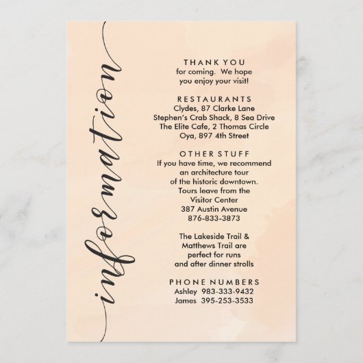 Welkom bag Weduwroute & Informatiekaart Programma (Achterkant)