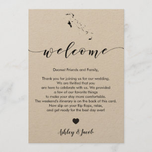 Welkom Bahamas Wedding Letter & Itinerary Programma