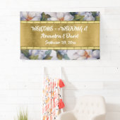 Welkom Banner White Magnolia Gold Banner (Insitu)