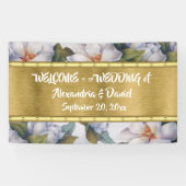 Welkom Banner White Magnolia Gold Banner (Horizontaal)