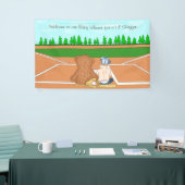 Welkom Baseball Threaded Baby shower Spandoek (Beurs)