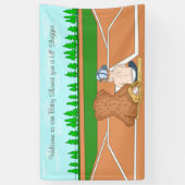 Welkom Baseball Threaded Baby shower Spandoek (Verticaal)