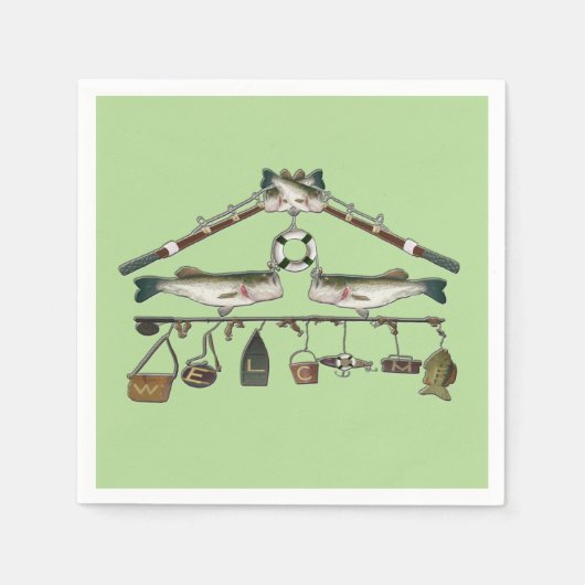 Welkom Bass Fish Servetten (Voorkant)