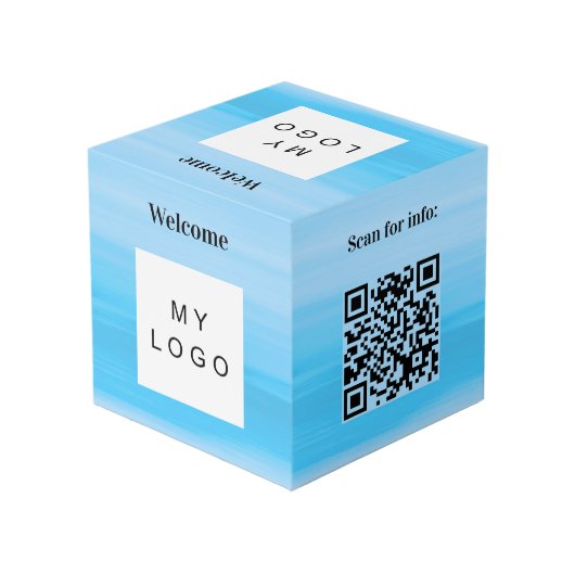 Welkom bedrijf logo QR code menu oceaantafel Kubus (Achter hoekig)